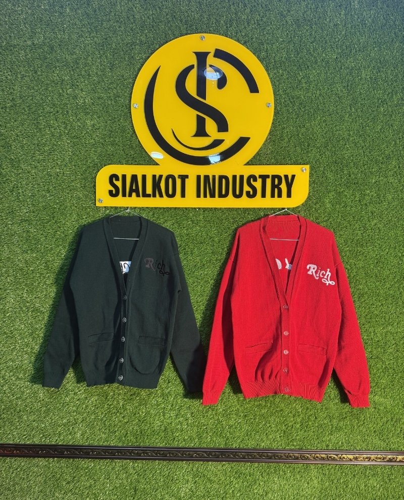 V-Neck Varsity Cardigan Sweater 